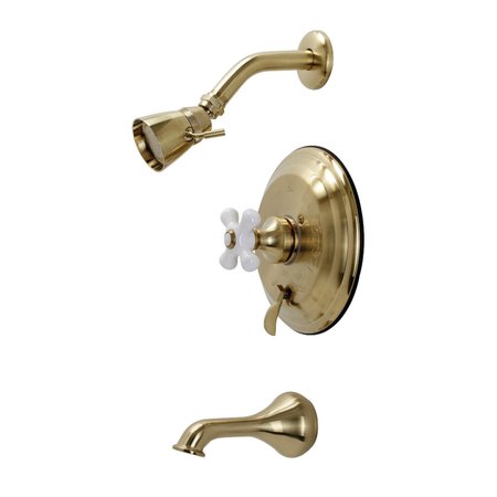 KINGSTON BRASS KB36370PX Tub and Shower Faucet, Brushed Brass KB36370PX